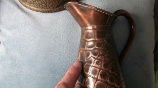 VINTAGE ARTS AND CRAFTS COPPER AND BRASS JUGS LIZARD PATTERN 3