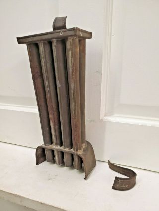 Vintage Antique Primitive Rustic Tin Metal 8 Hole Taper Candlestick Maker Mold