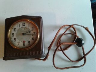 Waltham Watch Company Co.  Electric Clock Wooden Case Model 155 Massachusetts Ma