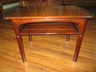Authentic 1960s Danish Rosewood Side Table With Shelf Mcm Eames We Ship Nr