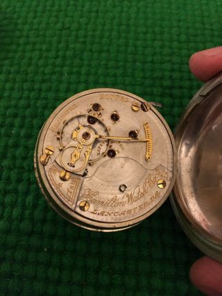 Vintage Pocket Watch Hamilton A.  N.  Anderson Standard Time 17Jewels.  Sterling. 3