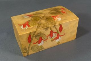 Art Nouveau German Wooden Cigar Humidor Jewelry Trinket Box Case Artist Signed