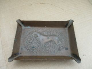 Vintage Arts & Craft Copper Tray With Horse 5 1/2 " X 4 "