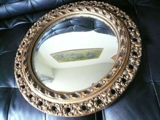 Vintage Fisheye Convex Mirror Gold Edge 2