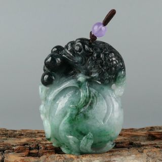 Chinese Exquisite Hand - Carved Toad Carving Jadeite Jade Pendant