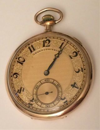 1900s Gruen Veri - Thin Pocket Watch - 19 Jewel Swiss Movement - 10k Gold Filled Case