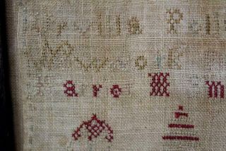 A RARE MINIATURE DATED 1824 PA NEEDLEWORK SAMPLER URVILLA POLLARD DEC 28,  1824 5