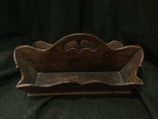 Antique Wooden Silverware Caddy Tray B2