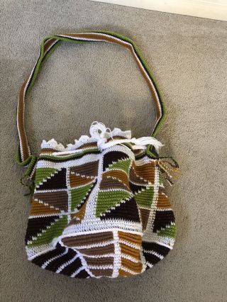 Handmade Cross Body Vintage Bag Bilum From Papua Guinea