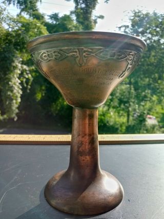 Heintz Art Sterling On Bronze Trophy Goblet Golf Asheville Nc Arts & Crafts 1912