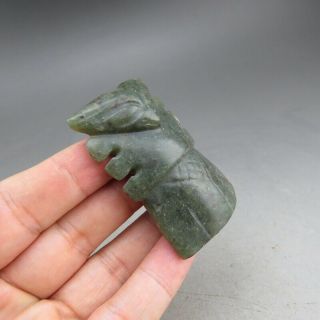 Chinese,  jade,  Hongshan culture,  natural jade,  Apollo,  pendant N1876 3