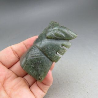 Chinese,  jade,  Hongshan culture,  natural jade,  Apollo,  pendant N1876 4