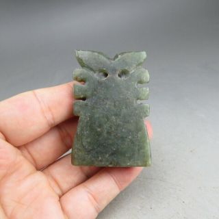 Chinese,  jade,  Hongshan culture,  natural jade,  Apollo,  pendant N1876 5