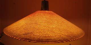 Vintage Mid Century Atomic Retro Fiberglass Swag Ufo Lamp