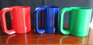 Midcentury Heller Massimo Vignelli Rainbow 3 Mugs Very Good