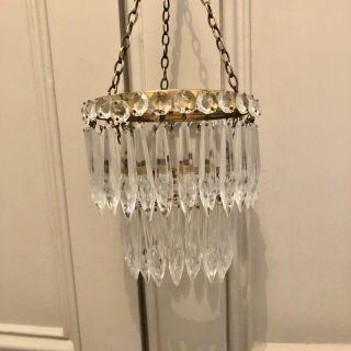 Antique Lead Crystal Waterfall Chandelier Shade Circa 1890’s