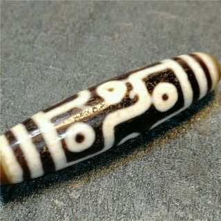 Tibet Dzi Bead Old Agate 9 Eye Gzi Lncluded Certificate Amulet Antique Pendant