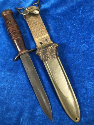 Ww2 Us M3 Kinfolks Guard Mark Trench / Fighting Knife Wwii