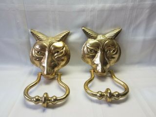Vintage Solid Brass Wolf/fox Head Door Knocker
