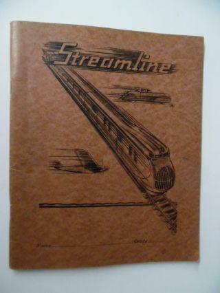 C.  1930s Streamline School Notebook Art Deco Streamlined Modernism Style Vintage