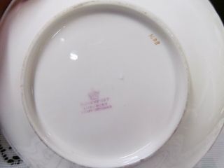 antique 1840 ' s DAVENPORT tea cup and saucer painted rose floral teacup set 3