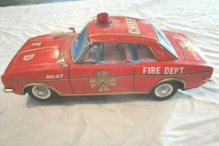 Fire Chief Car 47 Japan Tin Battery Operated Toy Car