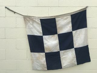 Vintage Us Navy Signal Alphabet Flag N February 1943 Mare Island Wwii