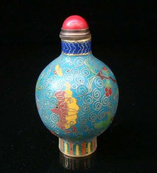 Collectibles 100 Handmade Painting Brass Cloisonne Enamel Snuff Bottles 012 7