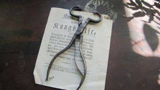 Antique Very Old Sugar Tong - Cutter - With Profiles 18th - 19th Century