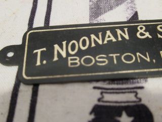 Vintage T.  Noonan & Sons Boston Barber Supply Brass Stamped Nameplate 2