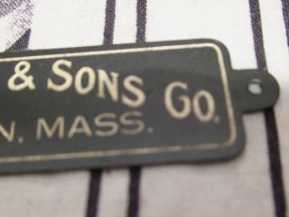 Vintage T.  Noonan & Sons Boston Barber Supply Brass Stamped Nameplate 3