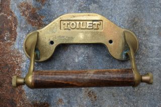 Reclaimed Brass Toilet Roll Holder reclaimed bathroom loo vintage old rail 2