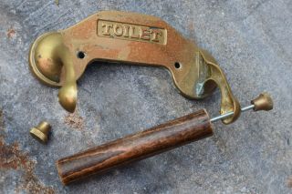 Reclaimed Brass Toilet Roll Holder reclaimed bathroom loo vintage old rail 8