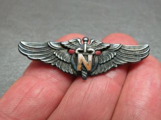 Ww2 Amico Sterling Aaf Flight Nurse 2 " Pinback Wings
