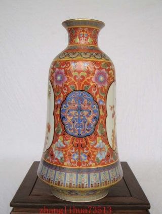 250mm Handmade Painting Cloisonne Porcelain Vase Flower Bird YongZheng Mark Deco 3
