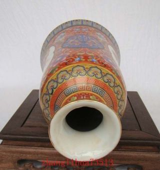250mm Handmade Painting Cloisonne Porcelain Vase Flower Bird YongZheng Mark Deco 6