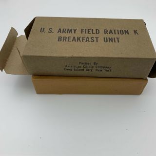 RARE VINTAGE U.  S.  ARMY FIELD RATION,  TYPE K Breakfast UNIT 10