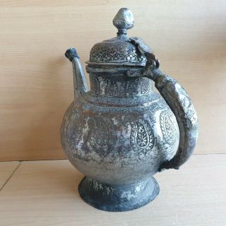 50 Old Rare Antique Islamic / Ottoman / Persian Carved Copper Pot 4