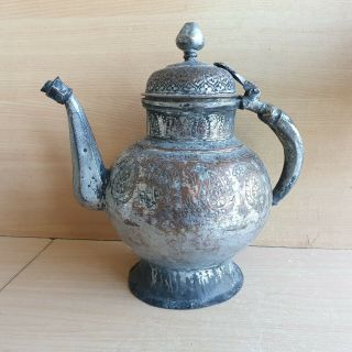 50 Old Rare Antique Islamic / Ottoman / Persian Carved Copper Pot 5