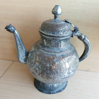 50 Old Rare Antique Islamic / Ottoman / Persian Carved Copper Pot 6