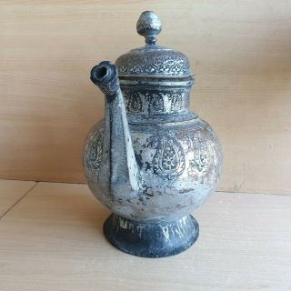 50 Old Rare Antique Islamic / Ottoman / Persian Carved Copper Pot 7