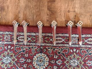 Art Deco Chrome Plated 11 Pairs Carpet Grips,  Art Deco Stair Grips 1930s
