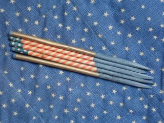 Civil War Era Patriotic Flag Slate Pencils.  Red White Blue And Gold Wrap Design