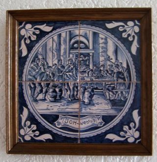 Antique Dutch Tile Panel,  Joh - Vers 2 - 9,  Delft,  Makkum