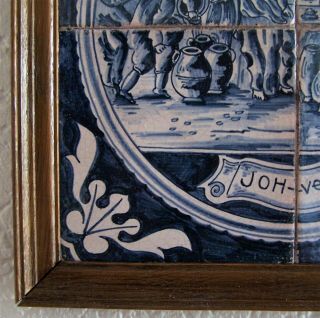 Antique Dutch tile panel,  Joh - vers 2 - 9,  Delft,  Makkum 4