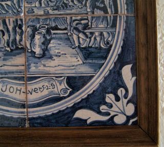 Antique Dutch tile panel,  Joh - vers 2 - 9,  Delft,  Makkum 5