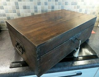 Victorian Solid Oak Silver Chest With Brass Owner,  Maker 