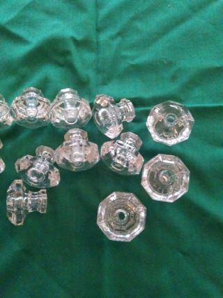 Vintage Glass Drawer Pull Knob With Bolt 8 Point