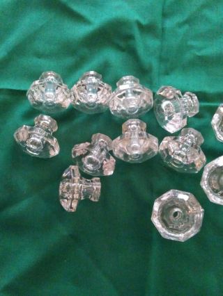 Vintage GLASS DRAWER PULL KNOB with bolt 8 point 2