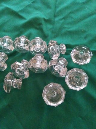 Vintage GLASS DRAWER PULL KNOB with bolt 8 point 3